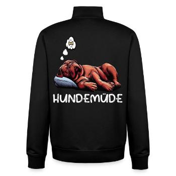 Hundemüde Bordeaux Dogge Bordeauxs Bordeaux Doggen - Unisex Organic Zip Sweatshirt von Stanley/Stella - Schwarz - Hinten - AI Model Male 185 light (185cm)