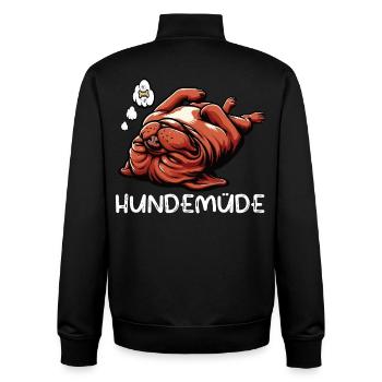 Hundemüde Bordeaux Dogge Bordeauxs Bordeaux Doggen - Unisex Organic Zip Sweatshirt von Stanley/Stella - Schwarz - Hinten - AI Model Male 185 light (185cm)