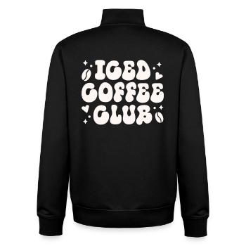 Latte cold brew club de café glacé - Sweat zippé unisexe en coton bio Stanley/Stella - noir - Dos - AI Model Male 185 light (185cm)