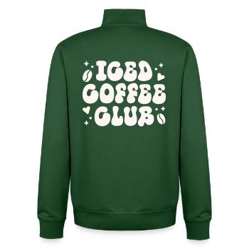 Iced coffee club cold brew latte - Unisex Organic Zip Sweatshirt by Stanley/Stella - bottle green - Back - AI Model Male 185 dark (185cm)