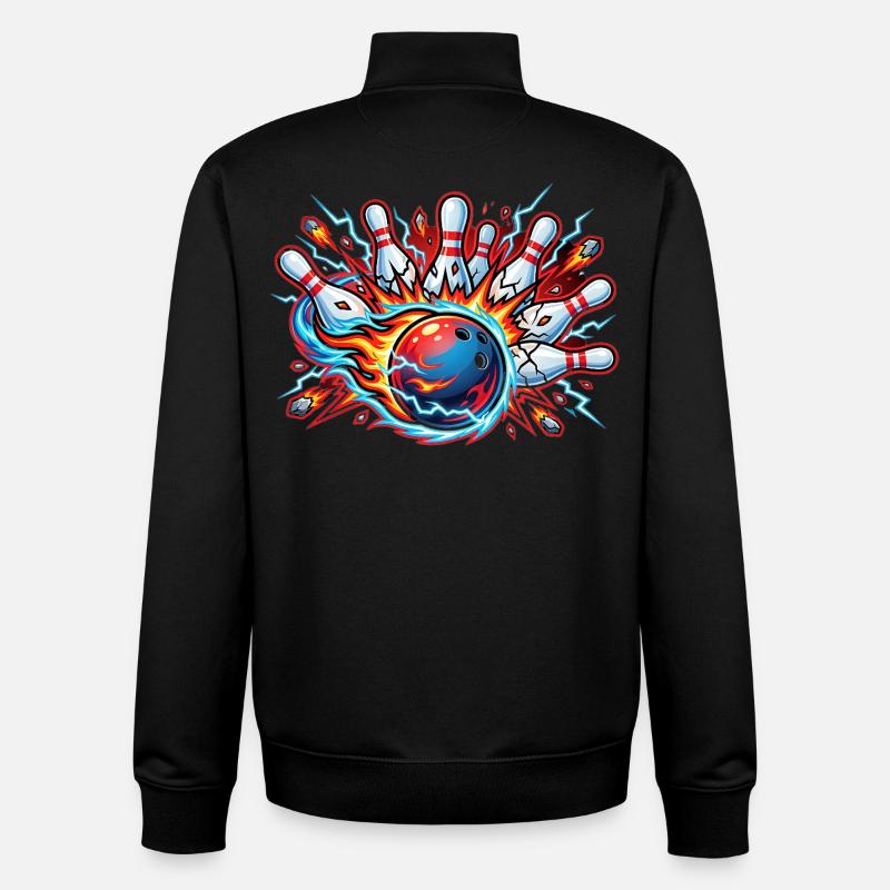 Bowling - Sweat zippé unisexe en coton bio Stanley/Stella - noir