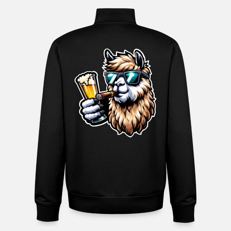 Party Alpaka - Unisex Organic Zip Sweatshirt von Stanley/Stella - Schwarz