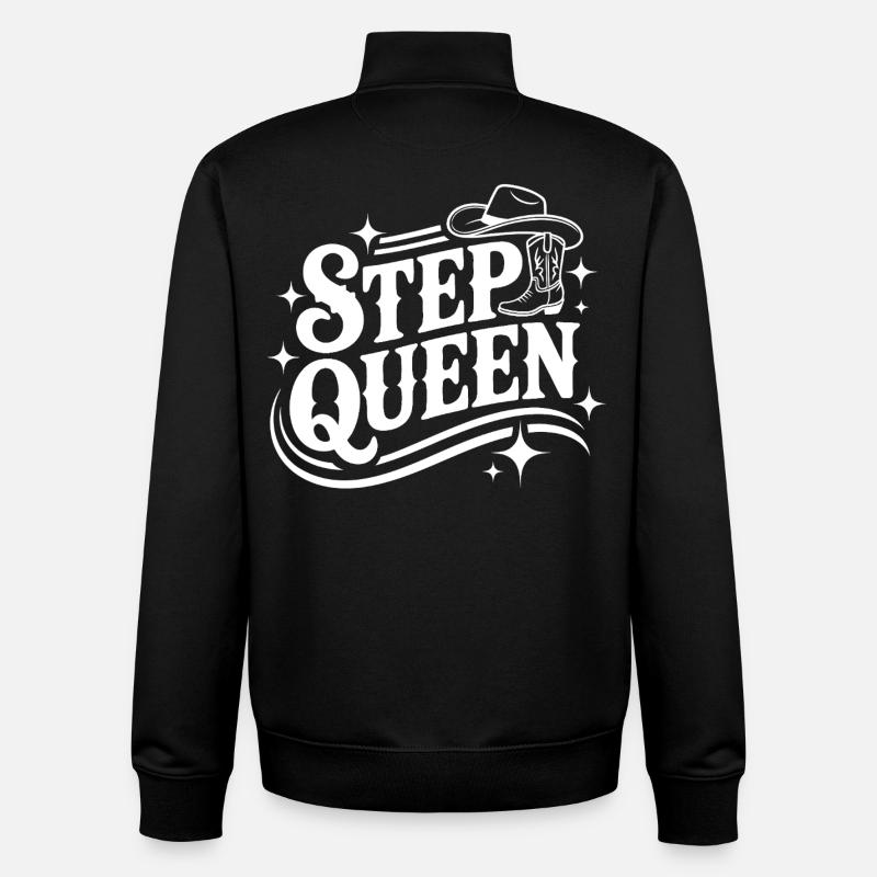Step Queen Western Line Dance - Unisex Organic Zip Sweatshirt by Stanley/Stella - black