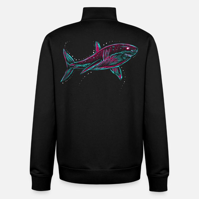 Neo Shark - Sweat zippé unisexe en coton bio Stanley/Stella - noir