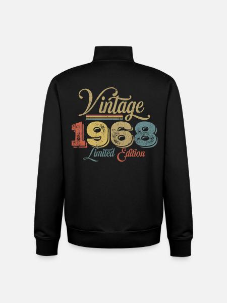 Millésime 1968 - Sweat zippé unisexe en coton bio Stanley/Stella - noir