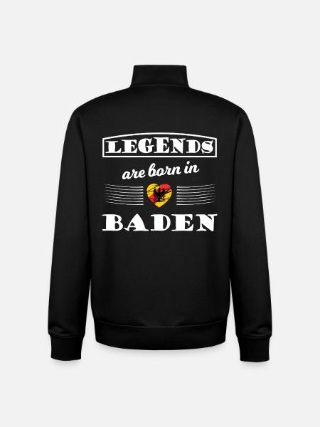 Légendes nées à Bade - Sweat zippé unisexe en coton bio Stanley/Stella - noir