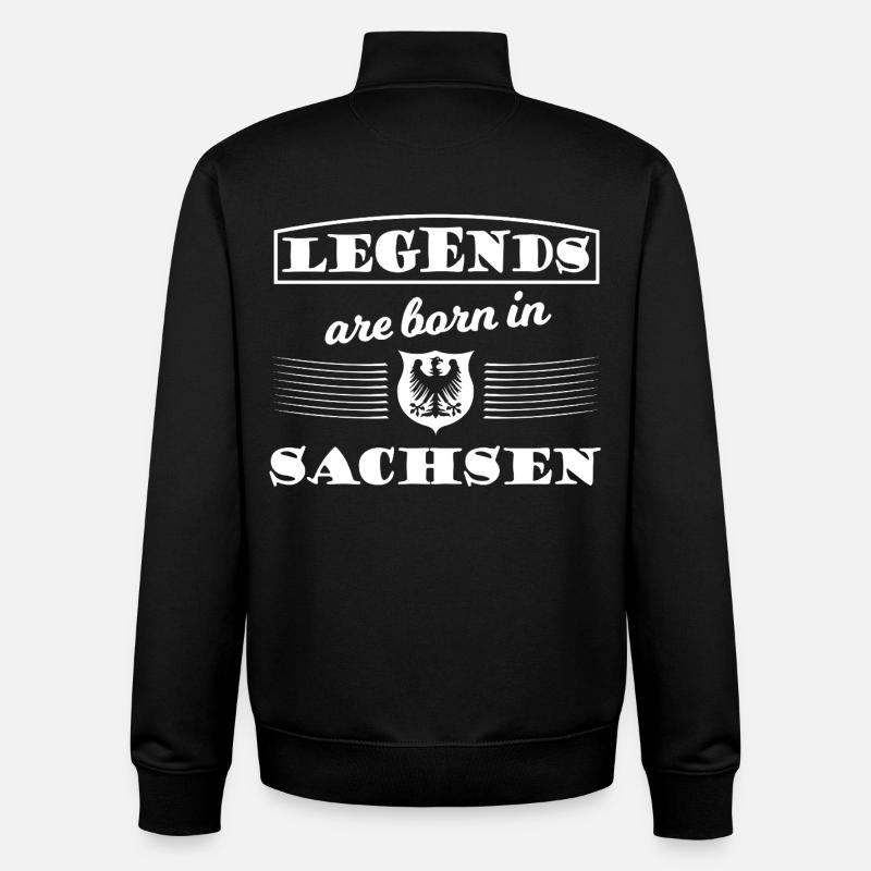 Légendes nées en Saxe - Sweat zippé unisexe en coton bio Stanley/Stella - noir