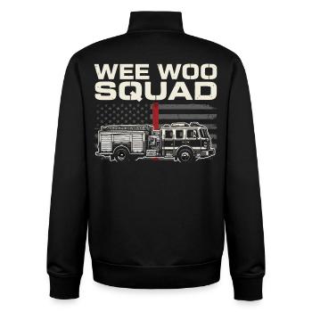 Wee Woo Squad Rescue Service Design - Unisex Organic Zip Sweatshirt by Stanley/Stella - black - Back - AI Model Male 185 light (185cm)