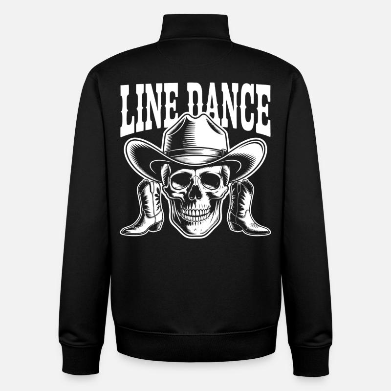 Line Dance Totenkopf Western - Unisex Organic Zip Sweatshirt von Stanley/Stella - Schwarz