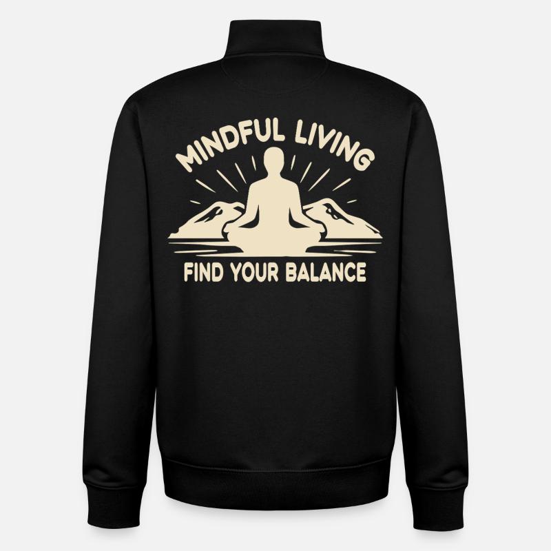 Yoga, Meditation, Mountains, Mindfulness, Tranquility - Unisex Organic Zip Sweatshirt by Stanley/Stella - black