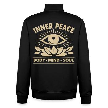 Inner Peace Body Mind Soul Auge - Unisex Organic Zip Sweatshirt von Stanley/Stella - Schwarz - Hinten - AI Model Male 185 light (185cm)