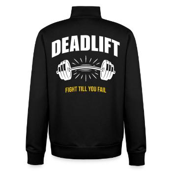 Deadlift Krafttraining Powerlifting Gym Motivation - Unisex Organic Zip Sweatshirt von Stanley/Stella - Schwarz - Hinten - AI Model Male 185 light (185cm)