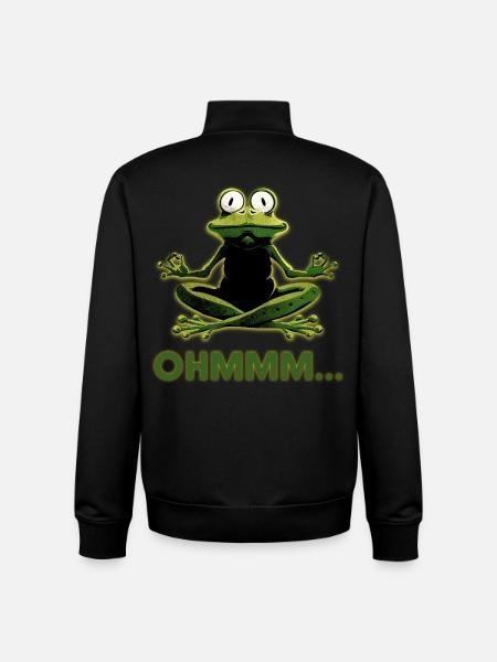 Frog in Meditation: Ohmm Zen - Unisex Organic Zip Sweatshirt by Stanley/Stella - black