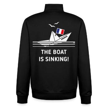 Das Boot sinkt! (Frankreich / NEG) - Unisex Organic Zip Sweatshirt von Stanley/Stella - Schwarz - Hinten - AI Model Male 185 light (185cm)