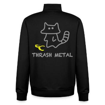 Cat Spirit Banana Thrash Metal - Unisex Organic Zip Sweatshirt by Stanley/Stella - black - Back - AI Model Male 185 light (185cm)