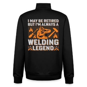 Welding Legend: Flames & Tools Welders - Unisex Organic Zip Sweatshirt by Stanley/Stella - black - Back - AI Model Male 185 light (185cm)