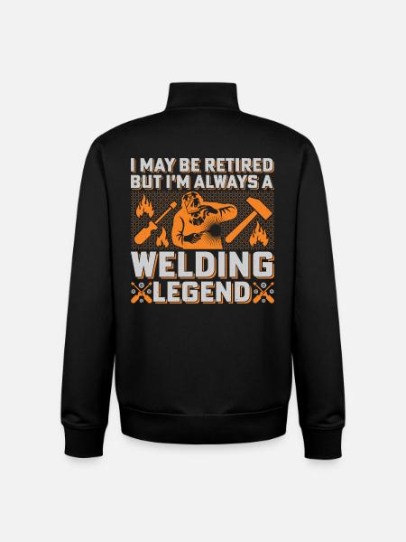 Welding Legend: Flames & Tools Welders - Unisex Organic Zip Sweatshirt by Stanley/Stella - black