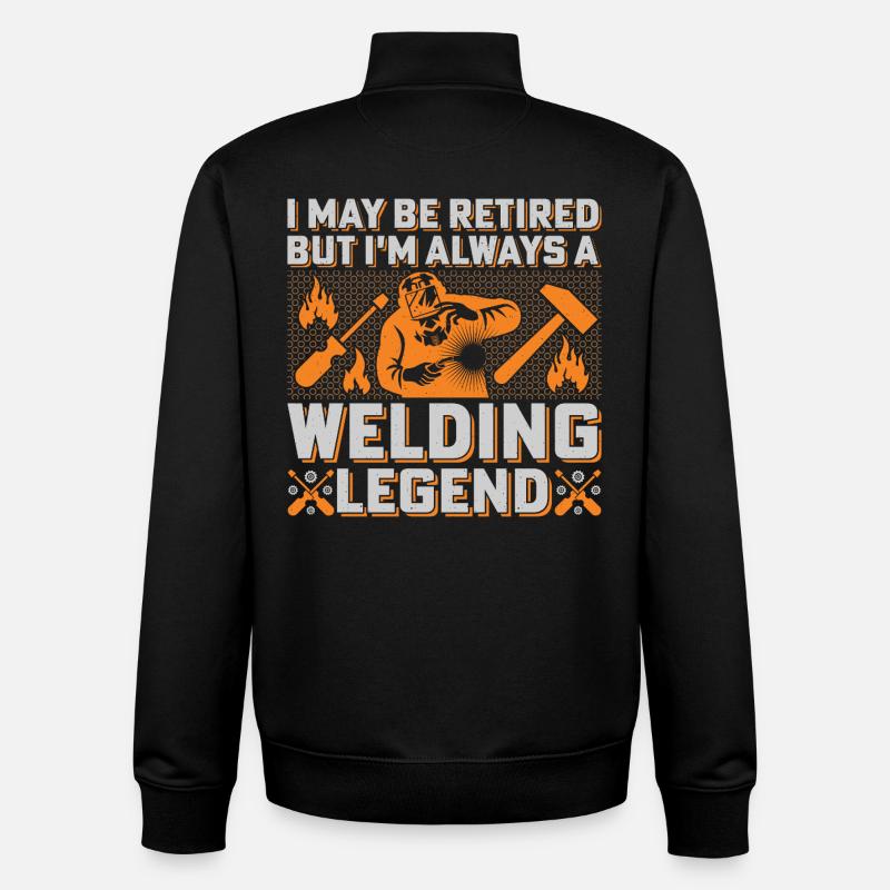 Welding Legend: Flames & Tools Welders - Unisex Organic Zip Sweatshirt by Stanley/Stella - black
