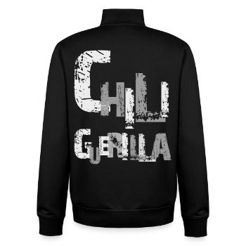 Chili Grunge Typography, Chiliguerilla - Unisex Organic Zip Sweatshirt von Stanley/Stella - Schwarz - Hinten - AI Model Male 185 light (185cm)