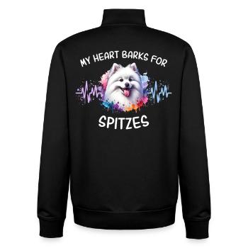 Spitz Herzlinie - Unisex Organic Zip Sweatshirt von Stanley/Stella - Schwarz - Hinten - AI Model Male 185 light (185cm)