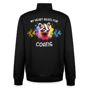 Nasenbär Herzlinie - Unisex Organic Zip Sweatshirt von Stanley/Stella - Schwarz - Hinten - AI Model Male 185 light (185cm)