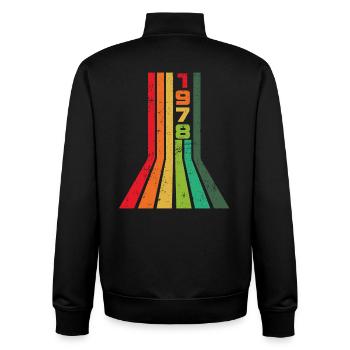 Millésime 1978 - Sweat zippé unisexe en coton bio Stanley/Stella - noir - Dos - AI Model Male 185 light (185cm)