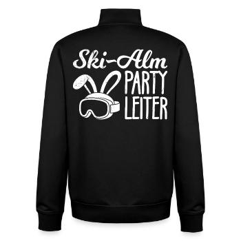 Skieur SKI-PARTY ÉCHELLE DRÔLE - Sweat zippé unisexe en coton bio Stanley/Stella - noir - Dos - AI Model Male 185 light (185cm)