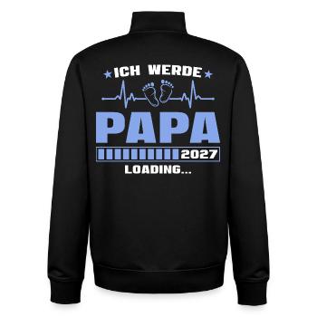 Ich werde Papa 2027 – Werdender Vater - Unisex Organic Zip Sweatshirt von Stanley/Stella - Schwarz - Hinten - AI Model Male 185 light (185cm)