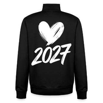 2027 Heart - Unisex Organic Zip Sweatshirt by Stanley/Stella - black - Back - AI Model Male 185 light (185cm)