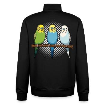 Propriétaires de perruches ondulées Propriétaires de perruches ondulées - Sweat zippé unisexe en coton bio Stanley/Stella - noir - Dos - AI Model Male 185 light (185cm)