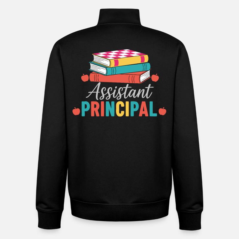 Vice Principal Assistant Principal Books - Unisex Organic Zip Sweatshirt by Stanley/Stella - black