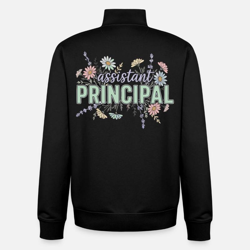 Vice Principal Assistant Flowers - Unisex Organic Zip Sweatshirt by Stanley/Stella - black