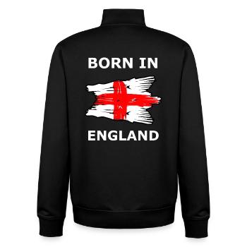 Born in England Flag Art - Unisex Organic Zip Sweatshirt by Stanley/Stella - black - Back - AI Model Male 185 light (185cm)