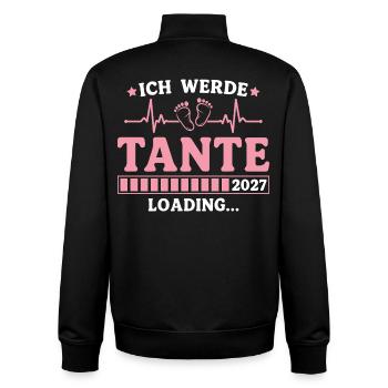Ich werde Tante 2027 – Werdende Tante - Unisex Organic Zip Sweatshirt von Stanley/Stella - Schwarz - Hinten - AI Model Male 185 light (185cm)