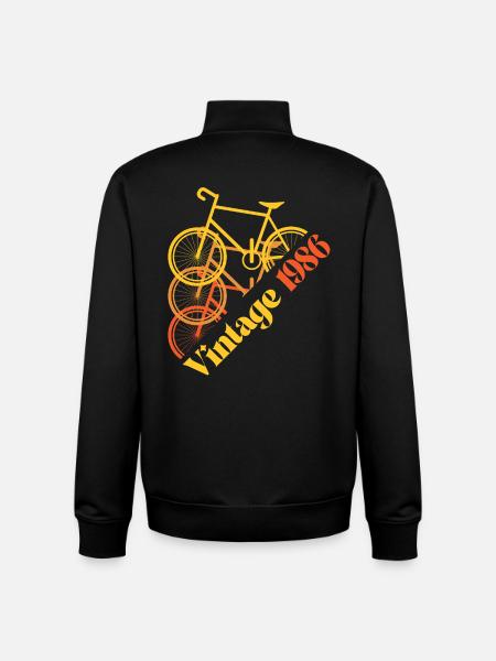 Millésime 1986 - Sweat zippé unisexe en coton bio Stanley/Stella - noir