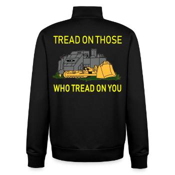Tritt auf diejenigen, die auf dich treten, Killdozer Art - Unisex Organic Zip Sweatshirt von Stanley/Stella - Schwarz - Hinten - AI Model Male 185 light (185cm)