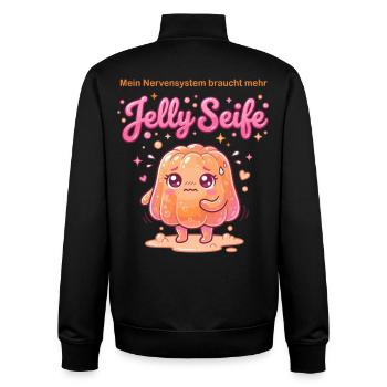 Jelly Seife Nervensystem Humor Design - Unisex Organic Zip Sweatshirt von Stanley/Stella - Schwarz - Hinten - AI Model Male 185 light (185cm)