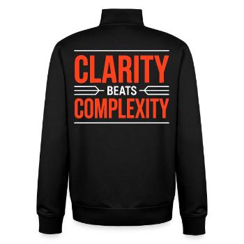 Logo Designer Clarity Beats Creative Designer - Unisex Organic Zip Sweatshirt von Stanley/Stella - Schwarz - Hinten - AI Model Male 185 light (185cm)