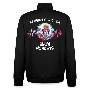 Schneeaffe Herzlinie - Unisex Organic Zip Sweatshirt von Stanley/Stella - Schwarz - Hinten - AI Model Male 185 light (185cm)