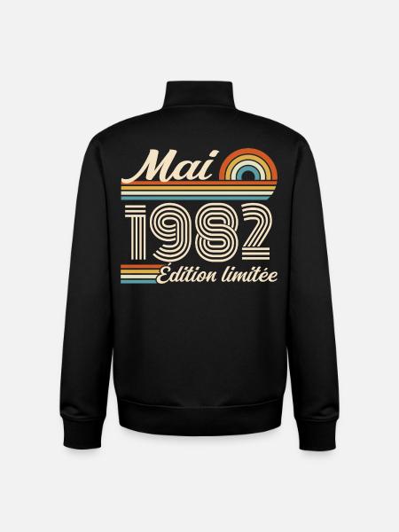 Mai 1982 - Sweat zippé unisexe en coton bio Stanley/Stella - noir
