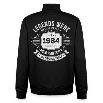 Mai 1984 Geschenk 42. Geburtstag Mai 1984 - Unisex Organic Zip Sweatshirt von Stanley/Stella - Schwarz - Hinten - AI Model Male 185 light (185cm)