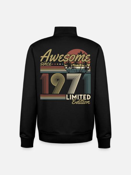 1971 Vintage Fødselsdagsgave Vintage Retro Gave - Stanley/Stella unisex sweatshirt med lynlås i økologisk - sort
