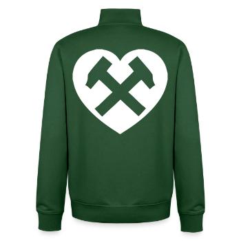 Hearthammer: Love in Steel - Unisex Organic Zip Sweatshirt by Stanley/Stella - bottle green - Back - AI Model Male 185 dark (185cm)
