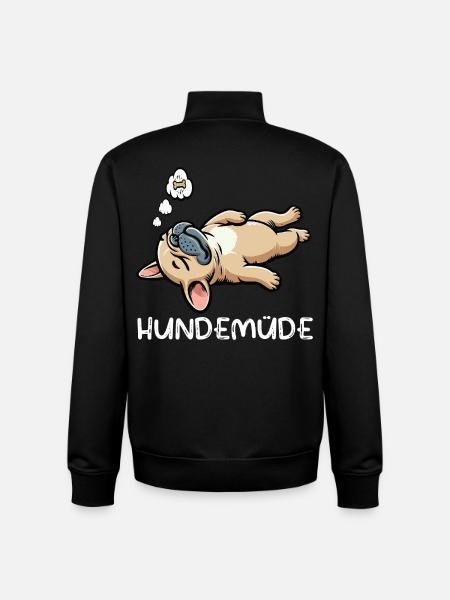 Hundemüde Französische Bulldogge Frenchie Frenchie - Unisex Organic Zip Sweatshirt von Stanley/Stella - Schwarz