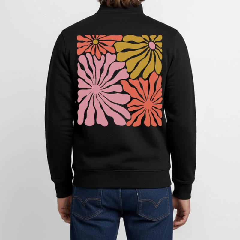 Spring Blossoms Pop Art Pattern Unisex Organic Zip Sweatshirt by Stanley/Stella