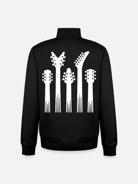 Guitar Headstock Silhouettes - Unisex Organic Zip Sweatshirt by Stanley/Stella - black