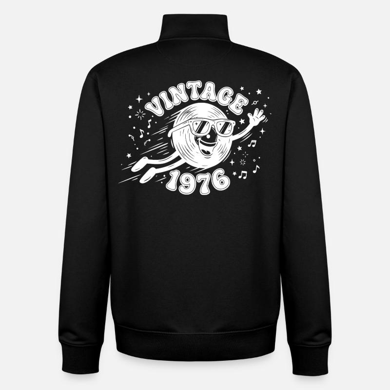 Millésime 1976 - Sweat zippé unisexe en coton bio Stanley/Stella - noir