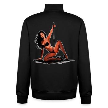 Sexy Pole Dance Art: Grazile Pin-Up Eleganz - Unisex Organic Zip Sweatshirt von Stanley/Stella - Schwarz - Hinten - AI Model Male 185 light (185cm)