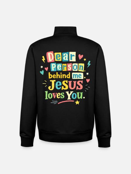 Jésus t’aime, message positif - Sweat zippé unisexe en coton bio Stanley/Stella - noir