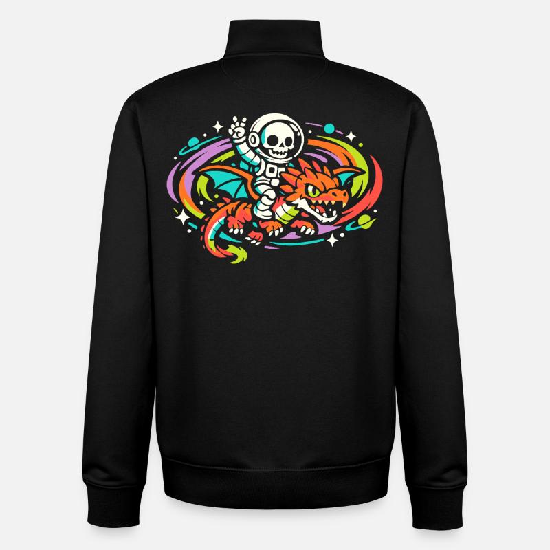 Weltraumdrache - Unisex Organic Zip Sweatshirt von Stanley/Stella - Schwarz